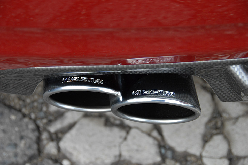 スポーツサイレンサー／ツイン左右出し 2x90x65mm エンド部アップ